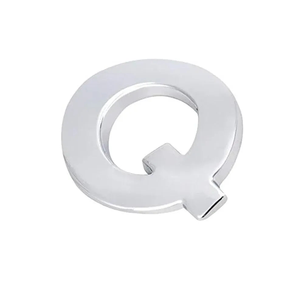 A-Z Alphabet Letters Car Sticker Self Adhesive Auto Badge Emblem 3D Chrome Good - Q