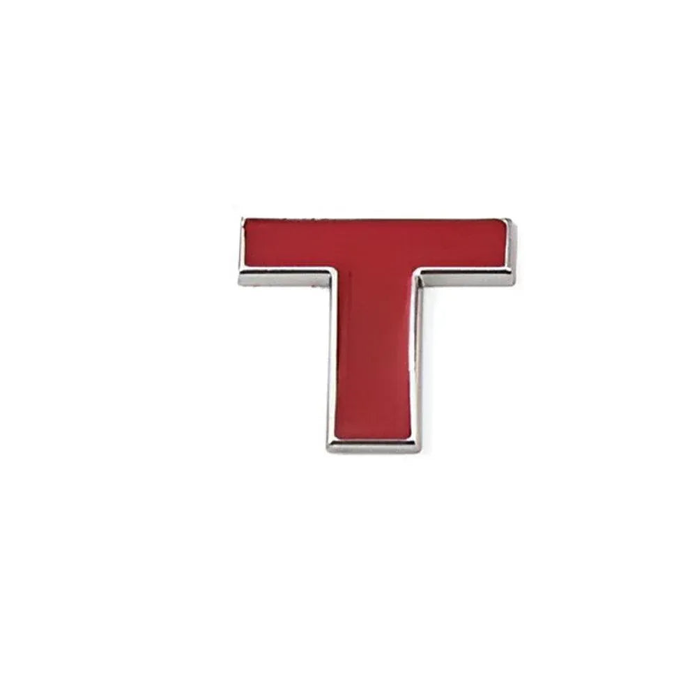 A-Z Alphabet Letters Car Sticker Self Adhesive Auto Badge Emblem 3D Chrome Good - Red T