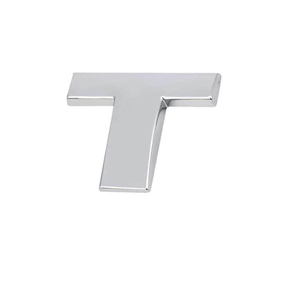 A-Z Alphabet Letters Car Sticker Self Adhesive Auto Badge Emblem 3D Chrome Good - T