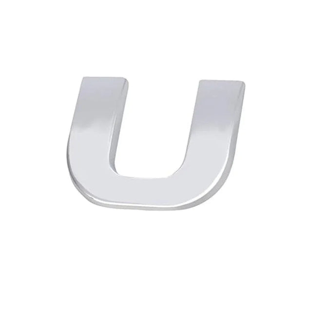 A-Z Alphabet Letters Car Sticker Self Adhesive Auto Badge Emblem 3D Chrome Good - U