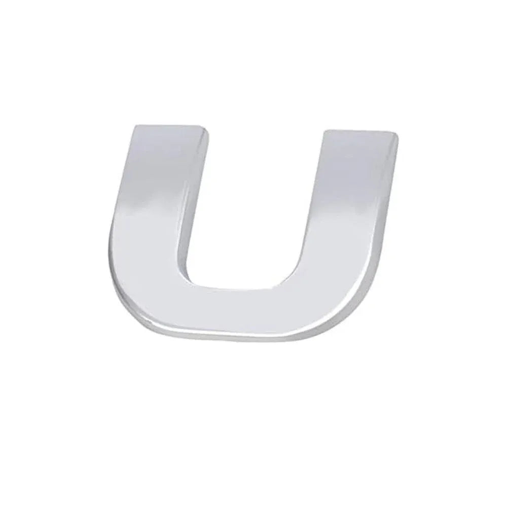 A-Z Alphabet Letters Car Sticker Self Adhesive Auto Badge Emblem 3D Chrome Good - U
