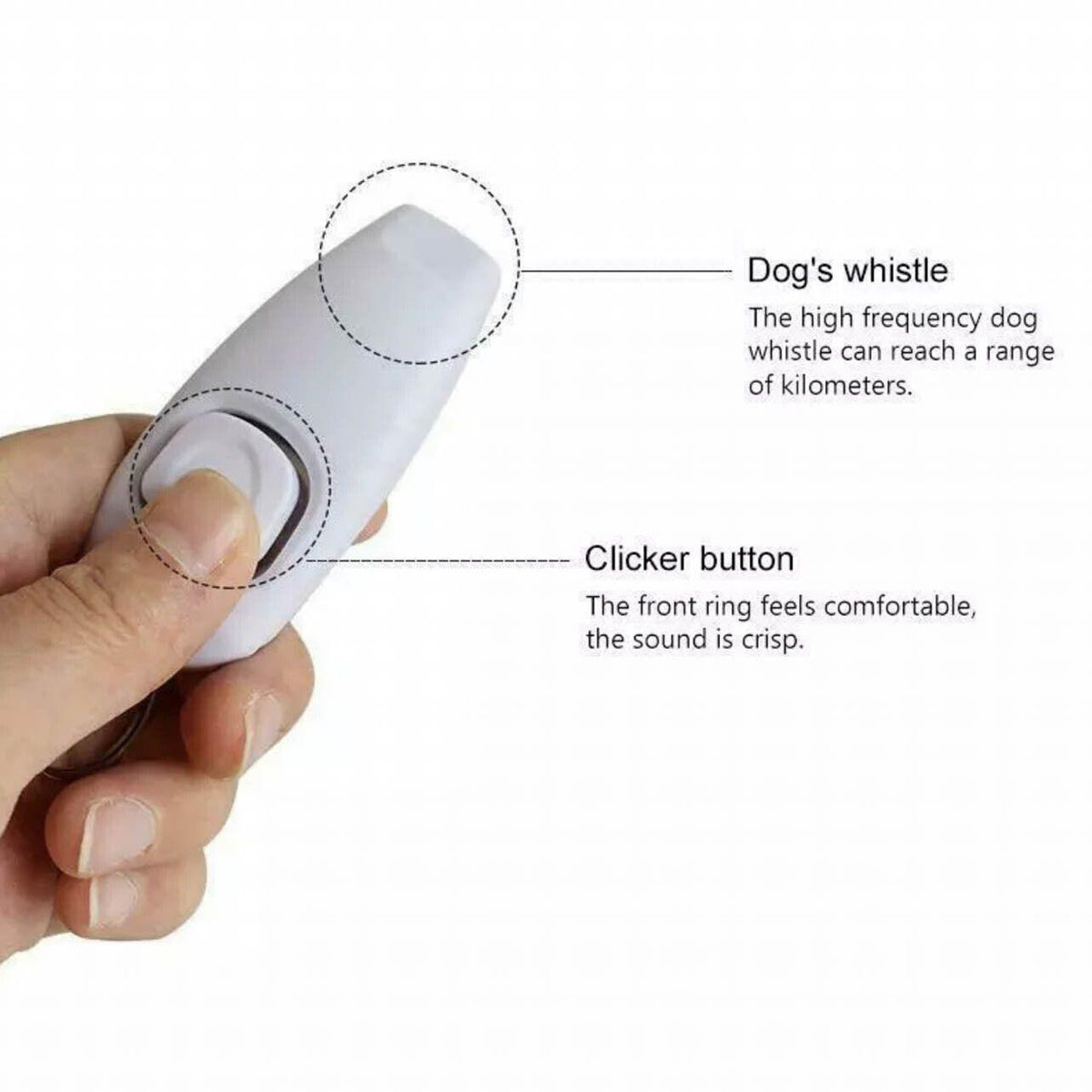 Dog Whistle and Clicker Set for Training Stop Barking Obedience Tool Combo - Light Blue