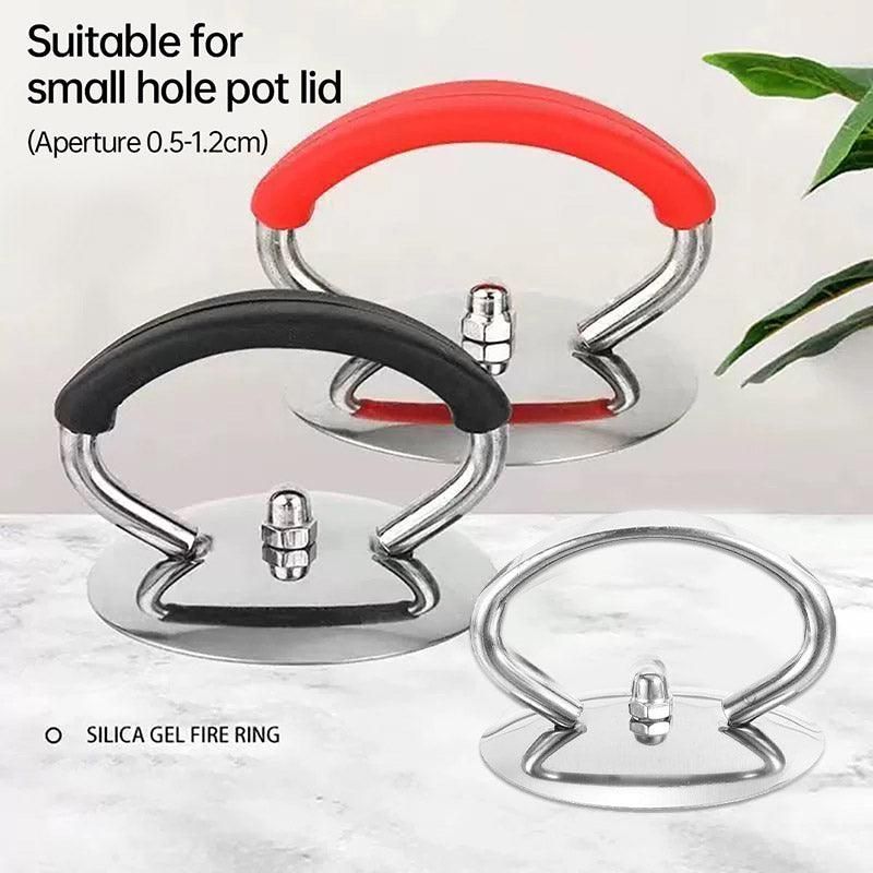 Universal Ring Pot Lid Handle Stainless Steel High Temp Resistant Kitchen - Red