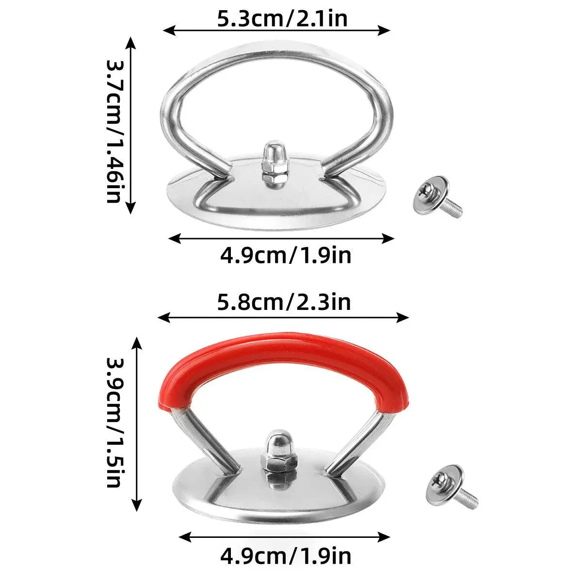 Universal Ring Pot Lid Handle Stainless Steel High Temp Resistant Kitchen - Red