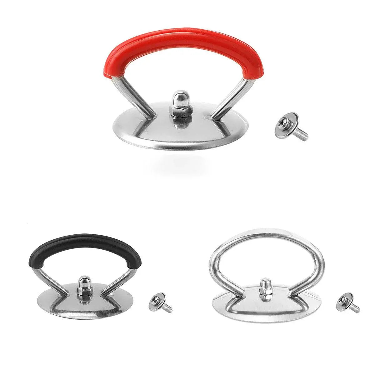 Universal Ring Pot Lid Handle Stainless Steel High Temp Resistant Kitchen - Red