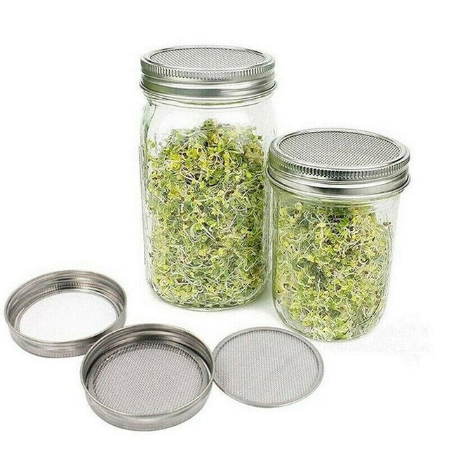 Seed Sprouting Lids Tools Strainer Screen Kits For Wide Mouth Mason Canning Jar