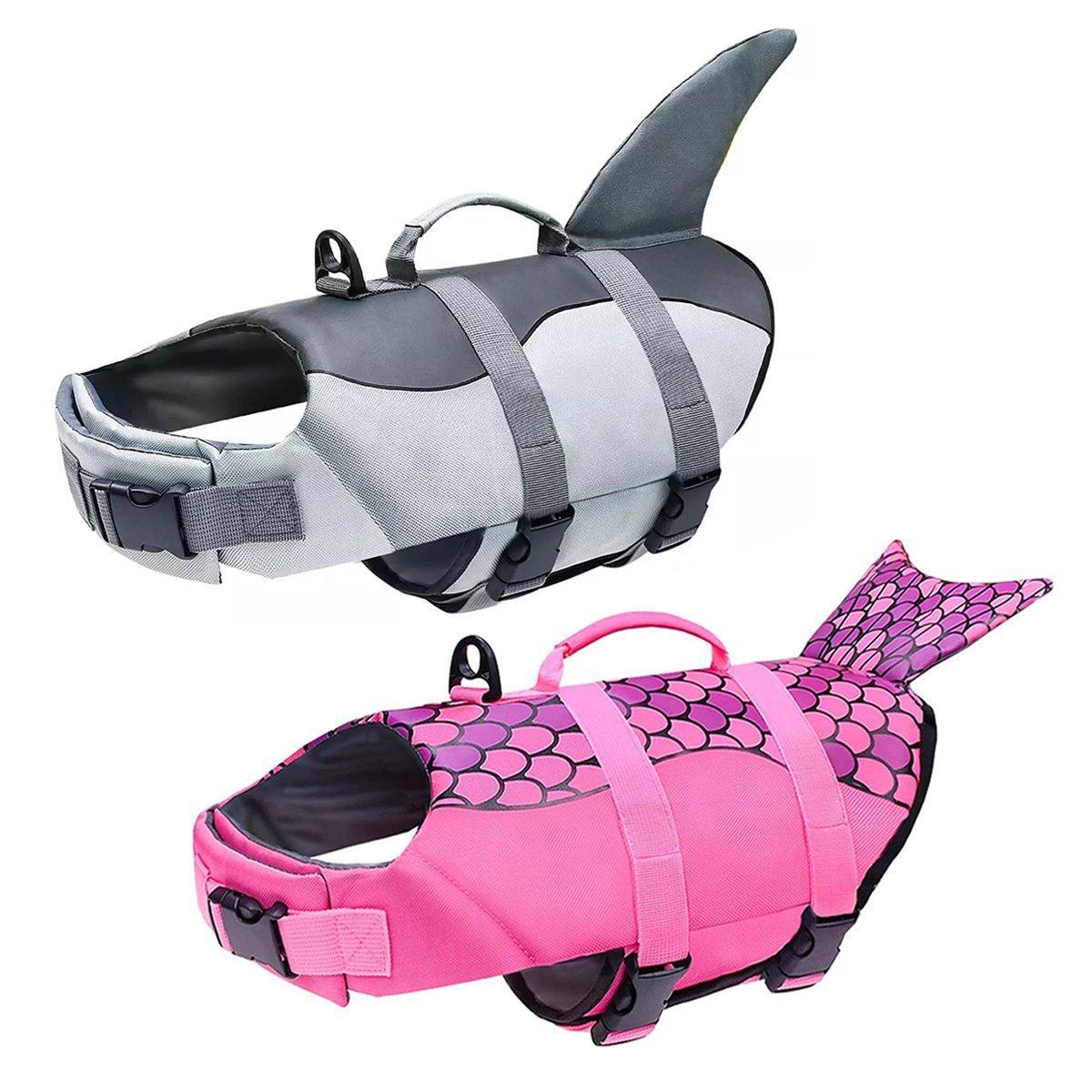 Pet Life Jacket Dog Swim Vest Outdoor Water Gear for Summer Swimming Activities - Pink L