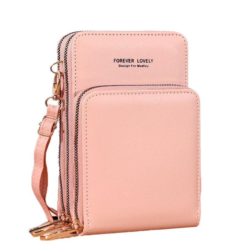 Women Crossbody Phone Purse Touch Screen Bag Rfid Blocking Wallet Shoulder Strap - Light Purple