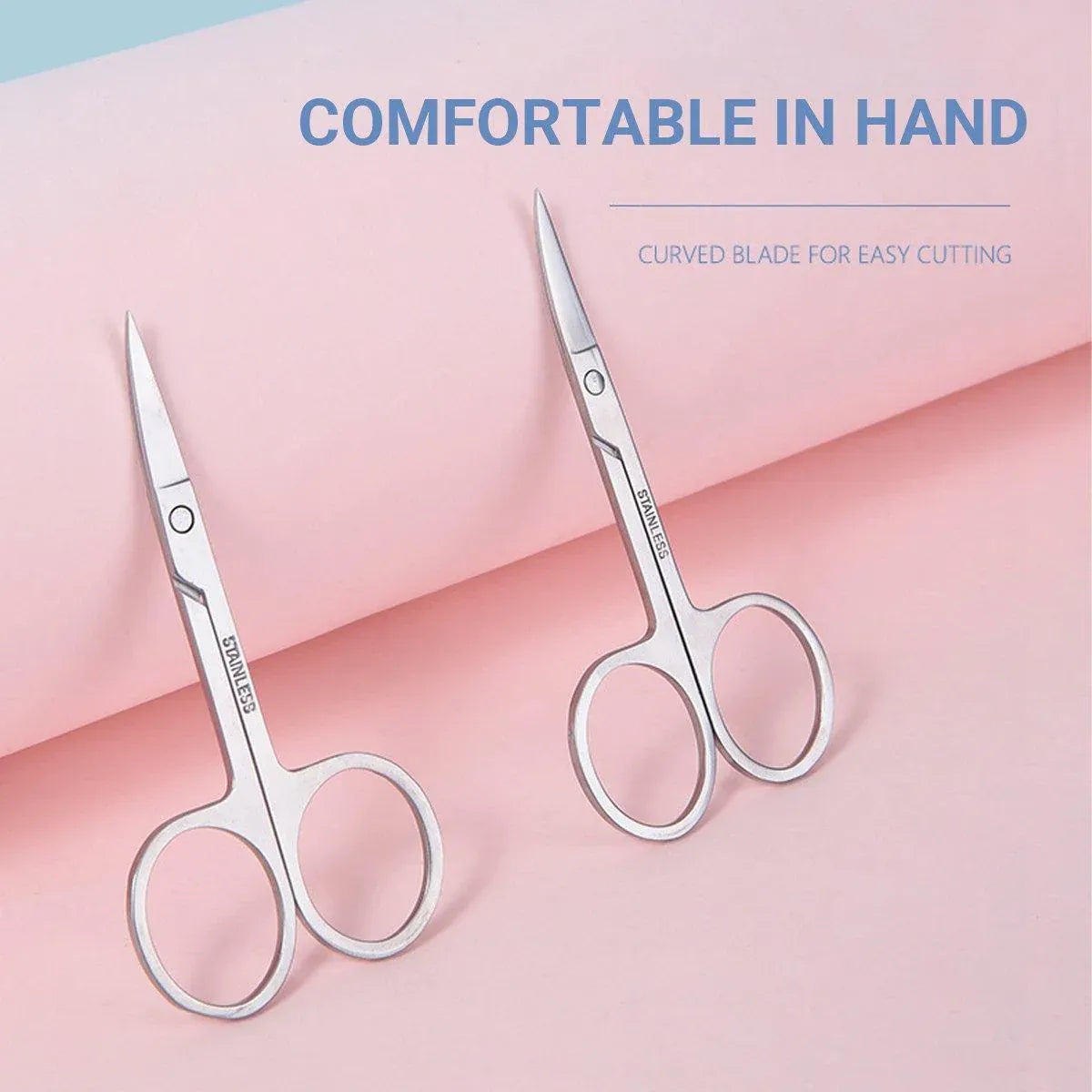 Eyebrow Trimming Scissors Eyelash Nose Hair Cutter Manicure Tweezers
