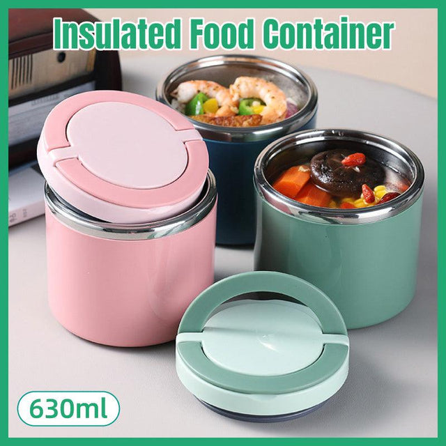 Stainless Steel Insulated Lunch Box Bento Box Thermal Food Container Breakfast - Blue