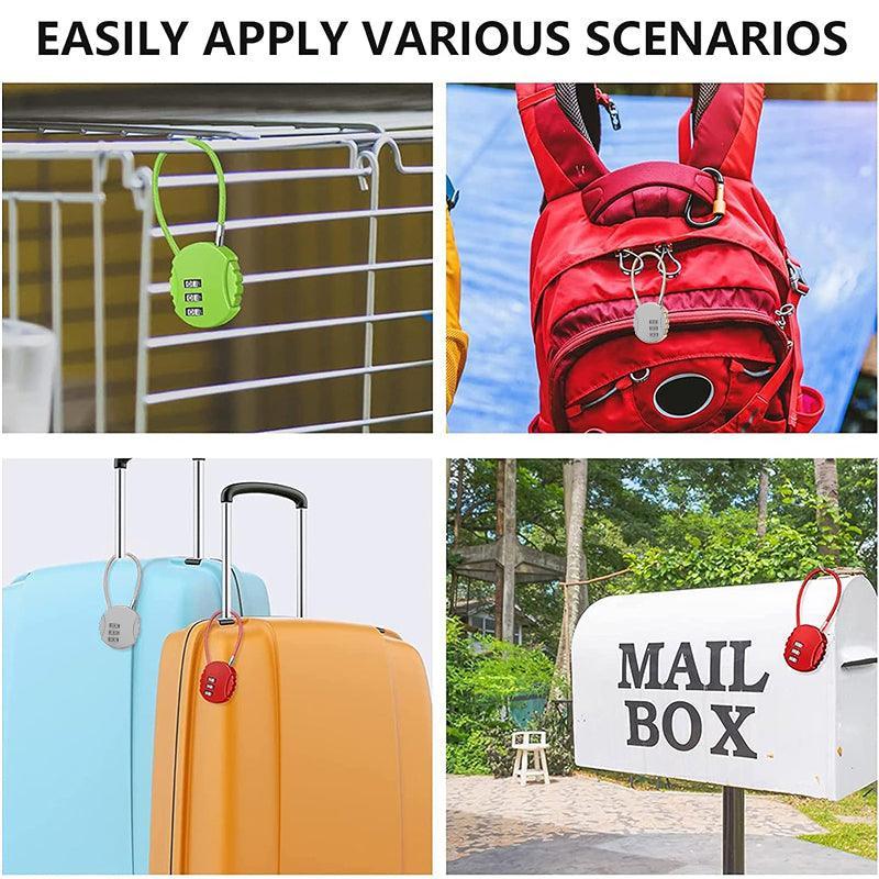 Combination Lock Padlock Locker 3 Digit Security Bike Suitcase Luggage Bag - Black