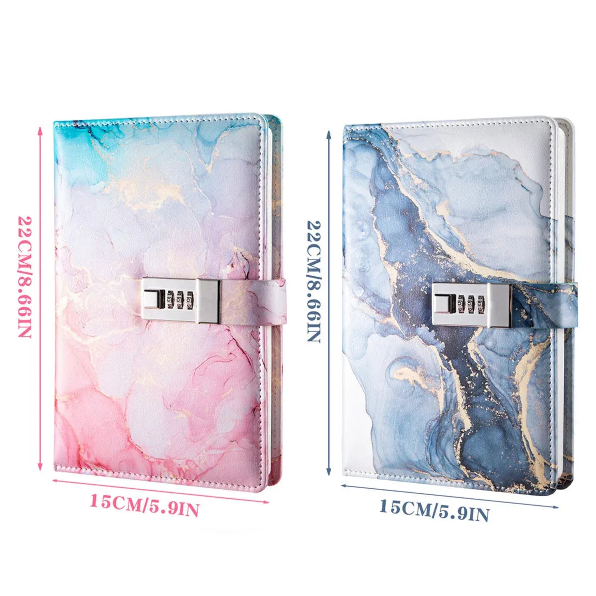 Password Book Notebook Planner Lockable Diary Journal for Office School Personal - Blue
