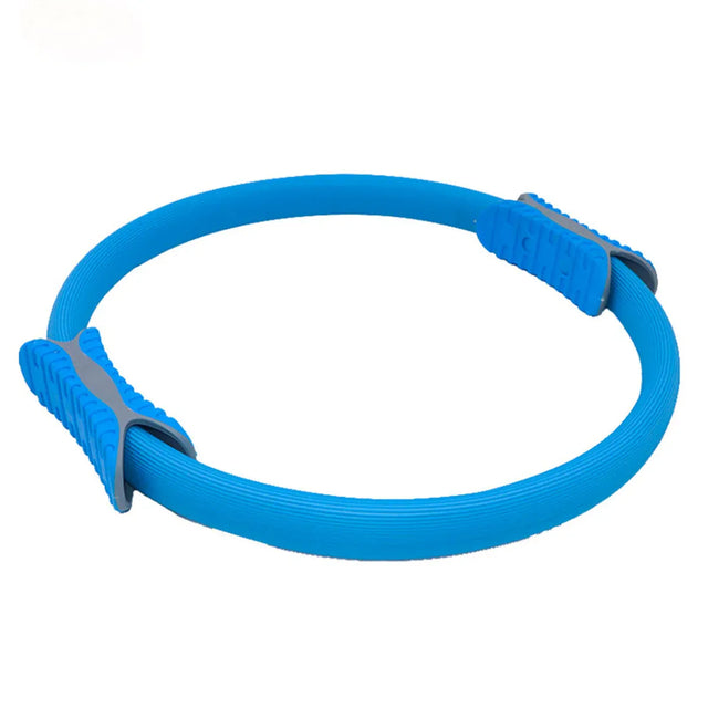 Multicolor Yoga Circle Crescent Handle Pilates Ring Body Toning Exercise - Blue