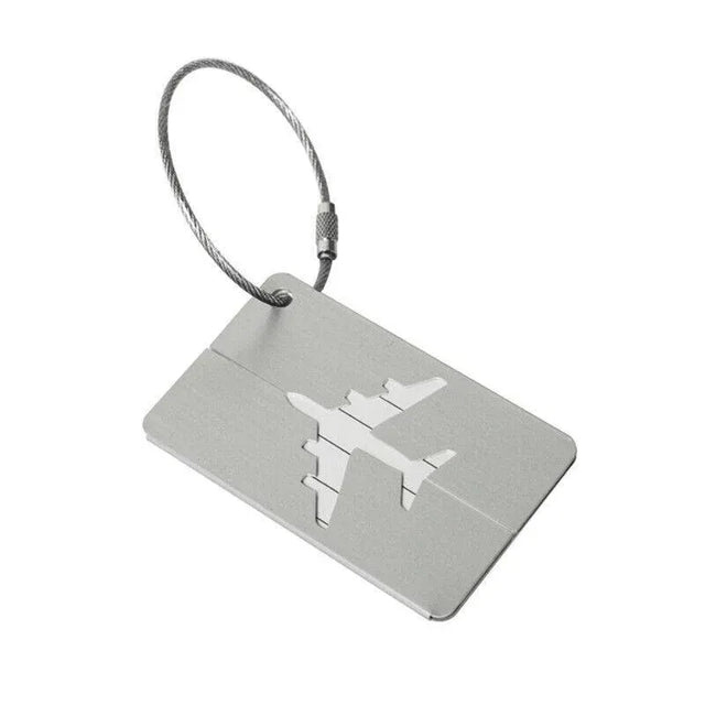 Luggage Tag Aluminum Travel Suitcase Identity Address Name Label Cards Silver