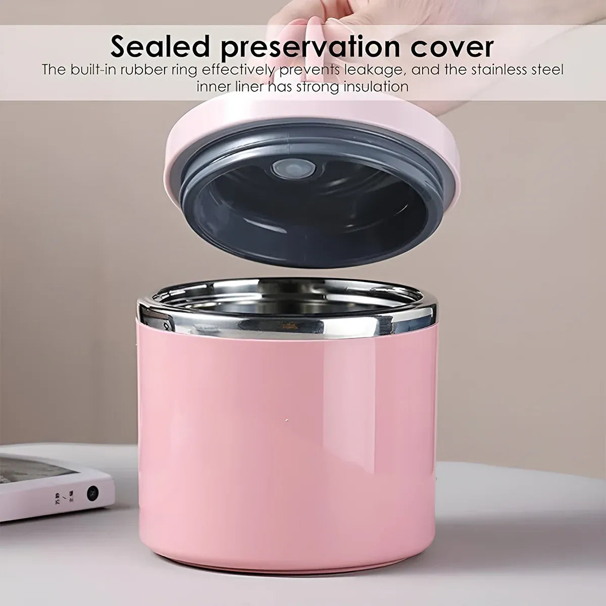 1L Large Capacity Stainless Steel Insulated Lunch Box Food Container Durable - Blue