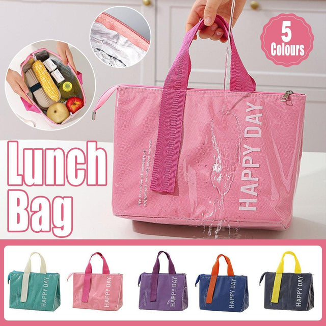 Large Capacity Lunch Bag Outdoor Picnic Aluminum Foil Portable Thermal Bag - Grey