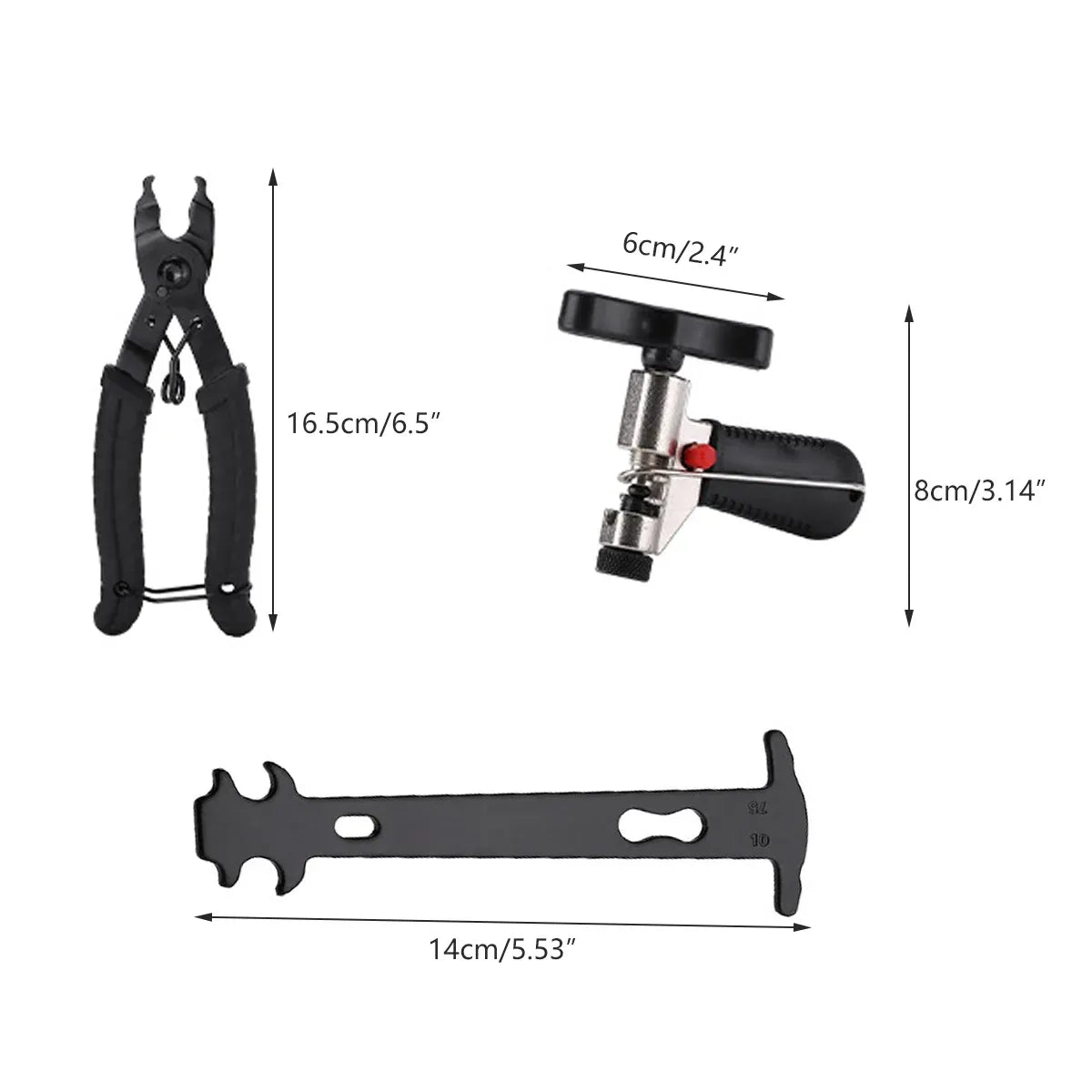 3pcs Bicycle Chain Splitter Tool Bike Link Breaker Pliers Repair Removal Kit Set