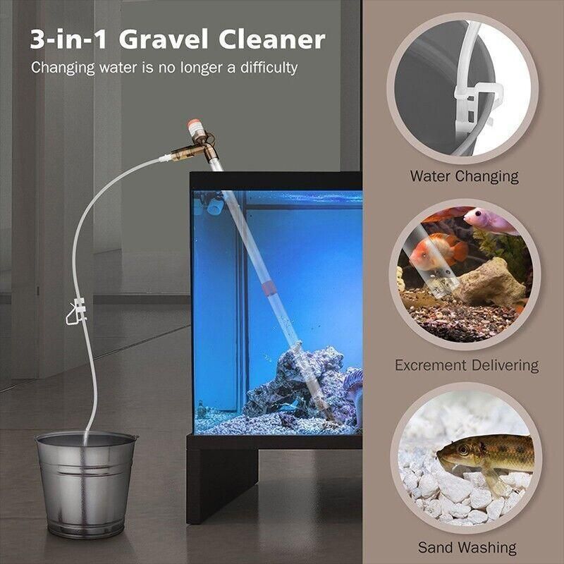 Pump Gravel Water Cleaning Kit Vacuum Cleaner Aquarium Fish Tank Siphon