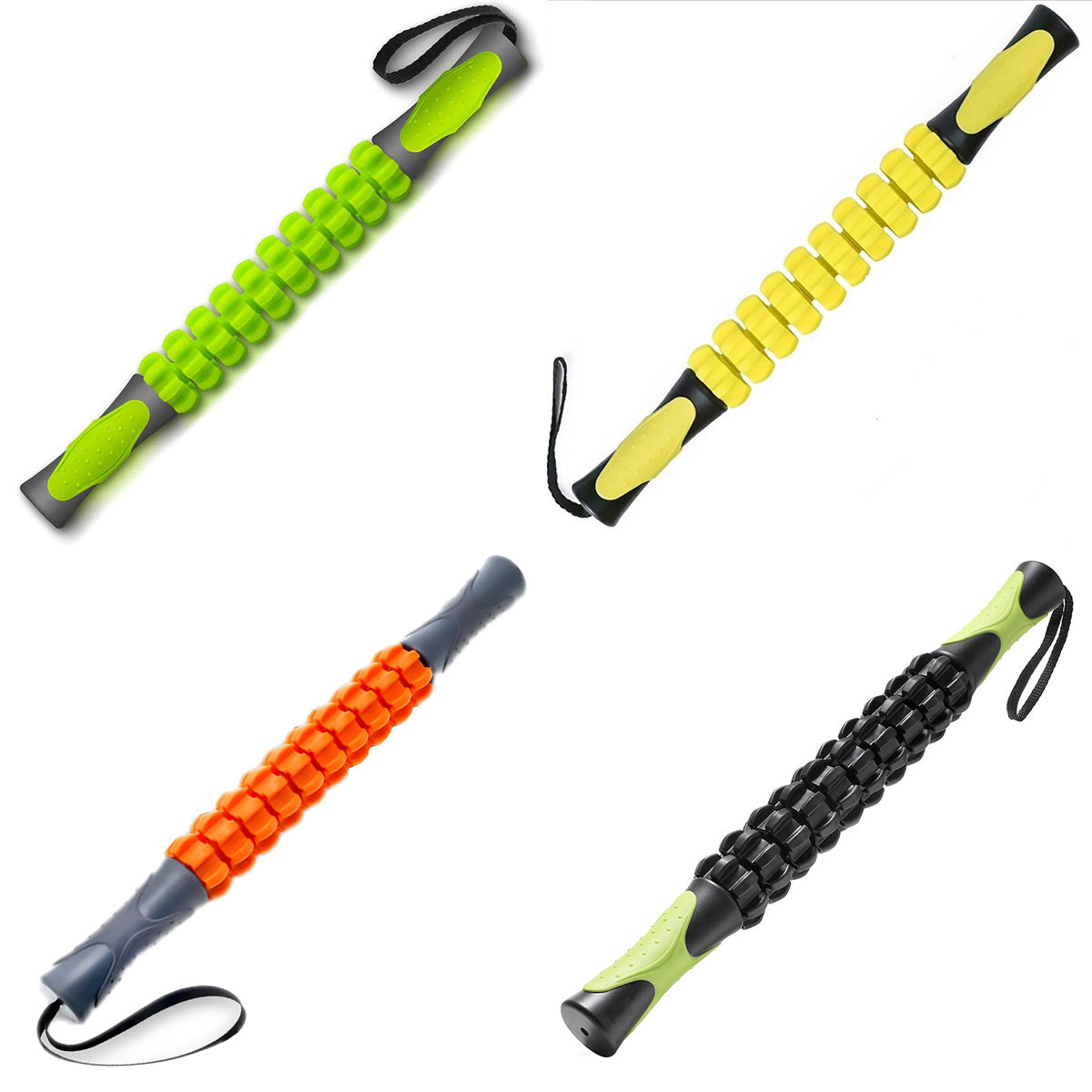 Muscle Roller Stick Full Body Fitness Massage Tool for Home and Gym Use - Black