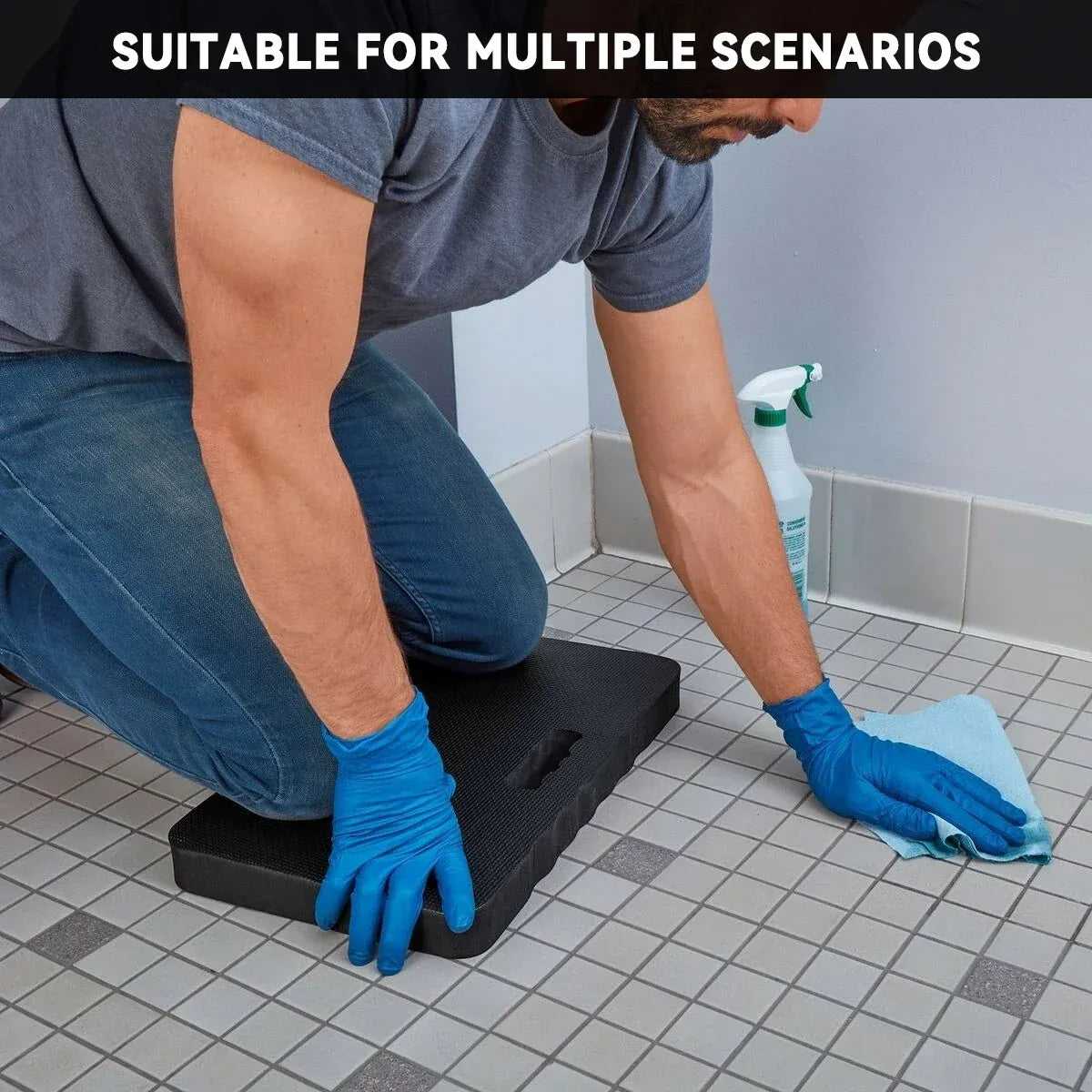 2Pcs Waterproof Anti-Slip Kneeling Cushion Home Garage Repair Knee Guard - Blue