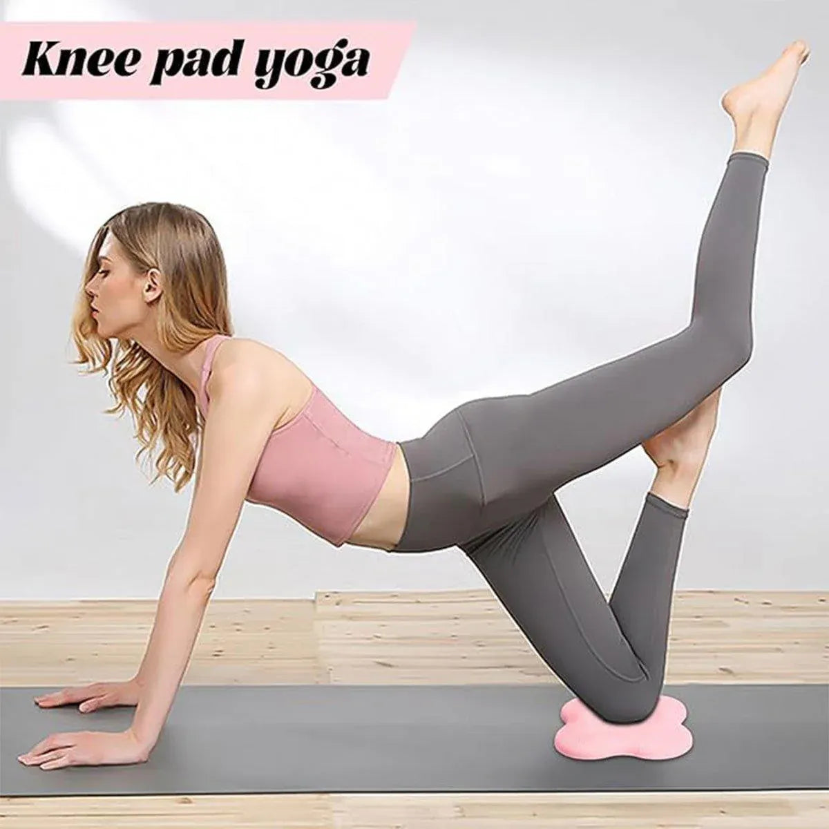 2pcs Thick Yoga Kneeling Mat Knee Cushion for Elbow Support Gym Workout Pad - Pink
