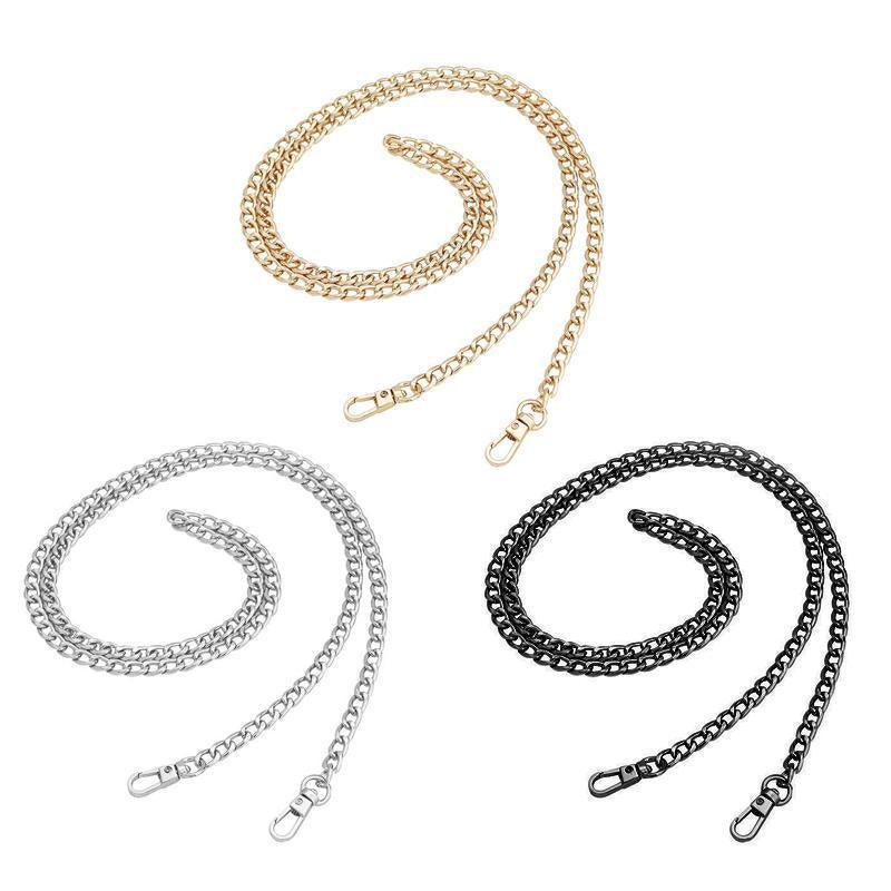 120cm Metal Handbag Shoulder Strap Bag Purse Chain Smooth Replacement Crossbody - Silver