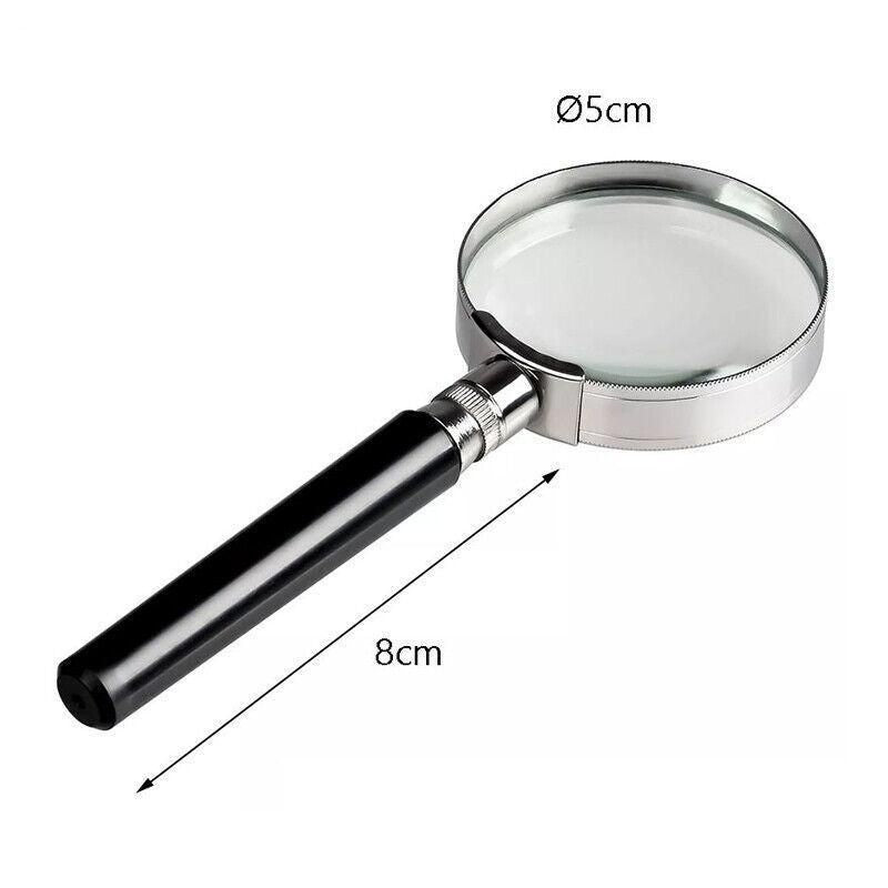 Magnifying Glass 5X Handheld Metal Frame 50mm Loupe