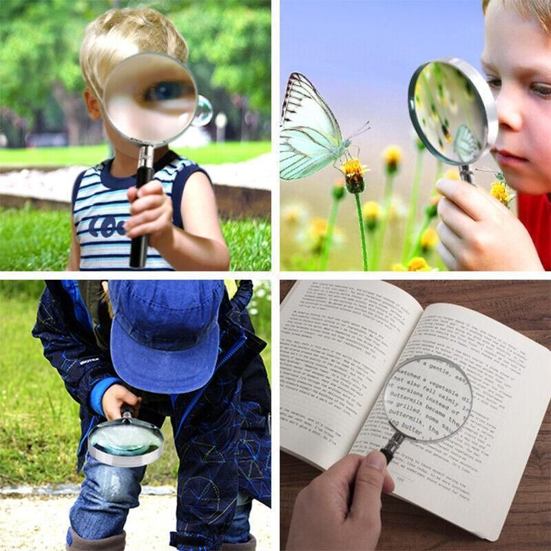 Magnifying Glass 5X Handheld Metal Frame 50mm Loupe