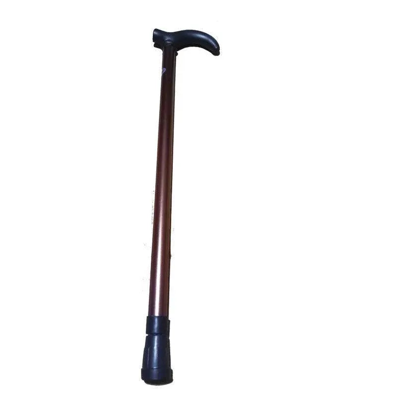 Metal Walking Stick Travel Retractable Cane Pole Compact Adjustable Lightweight - Brown