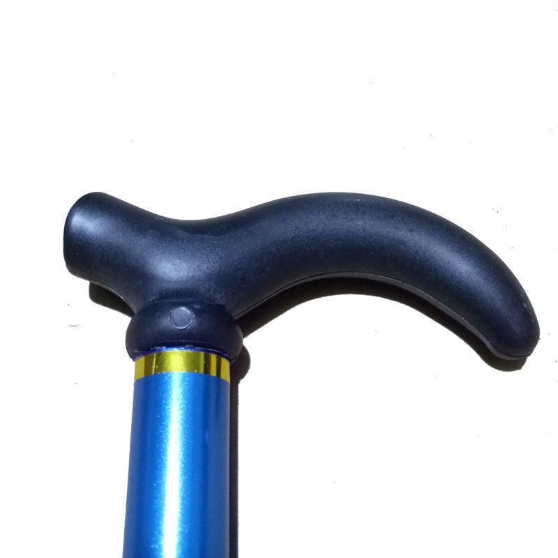 Metal Walking Stick Travel Retractable Cane Pole Compact Adjustable Lightweight - Brown