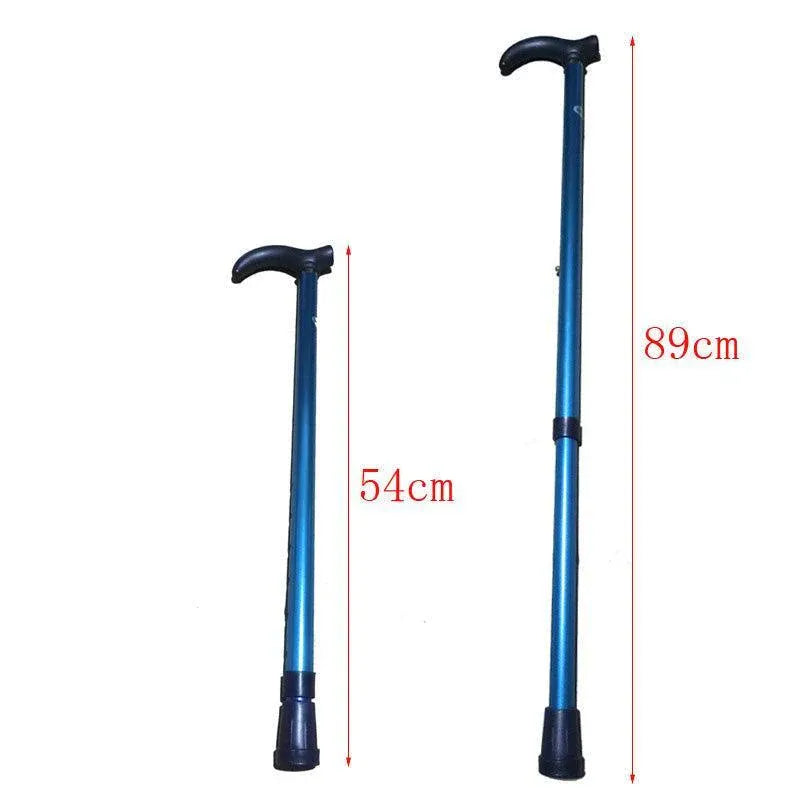 Metal Walking Stick Travel Retractable Cane Pole Compact Adjustable Lightweight - Brown