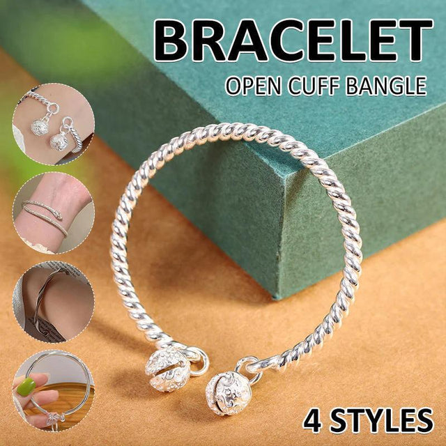 Bangle Bowknot Bells Bracelet Wrist Chain Women Silver Bracelet - Moebius strip