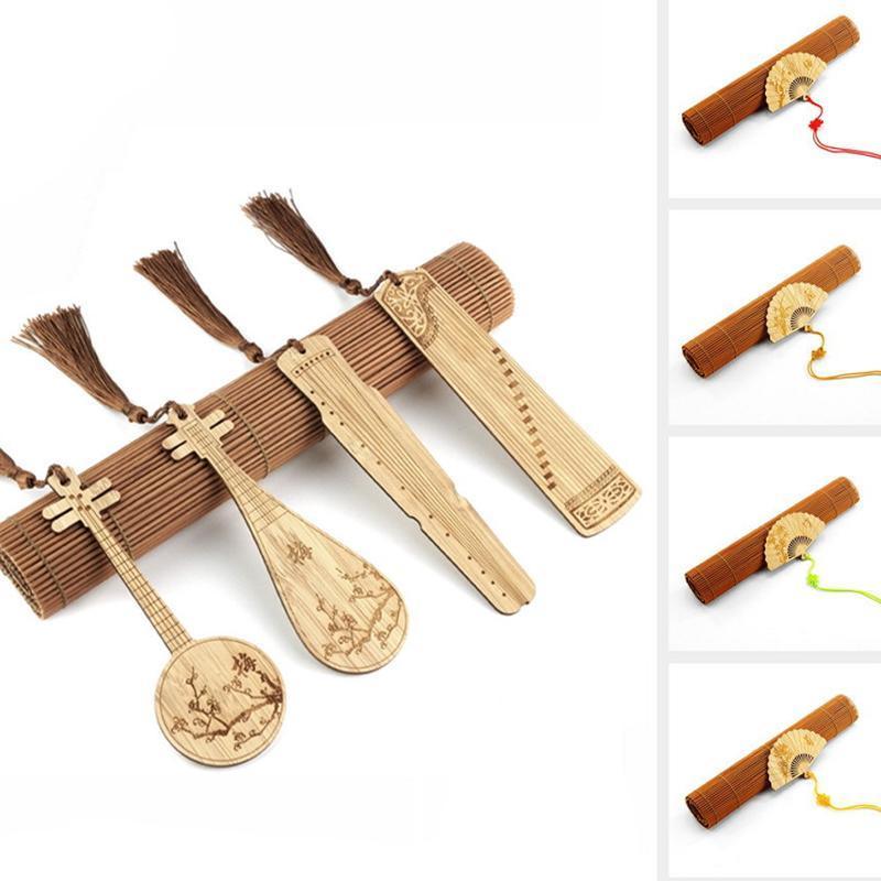 Chinese Style Bass Book Folder Book Clip Bamboo Bookmark Guitar Bookmark Lable - Guzheng
