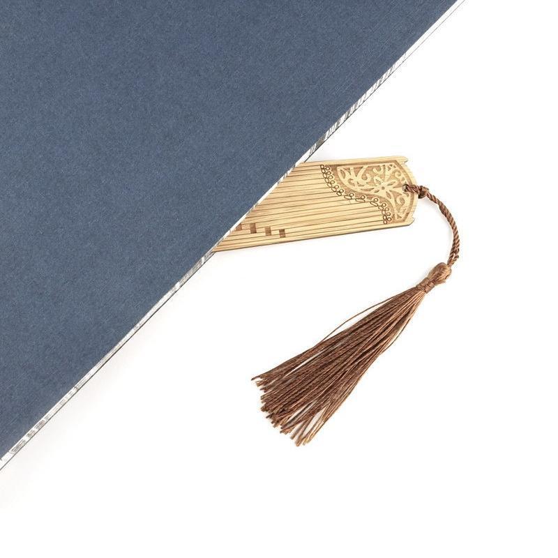 Chinese Style Bass Book Folder Book Clip Bamboo Bookmark Guitar Bookmark Lable - Pipa - Lan