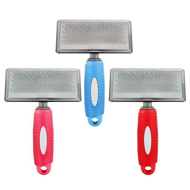 M Size Hair Shedding Grooming Trimmer Comb Brush Slicker Undercoat Rake for Dog Cat - Pink
