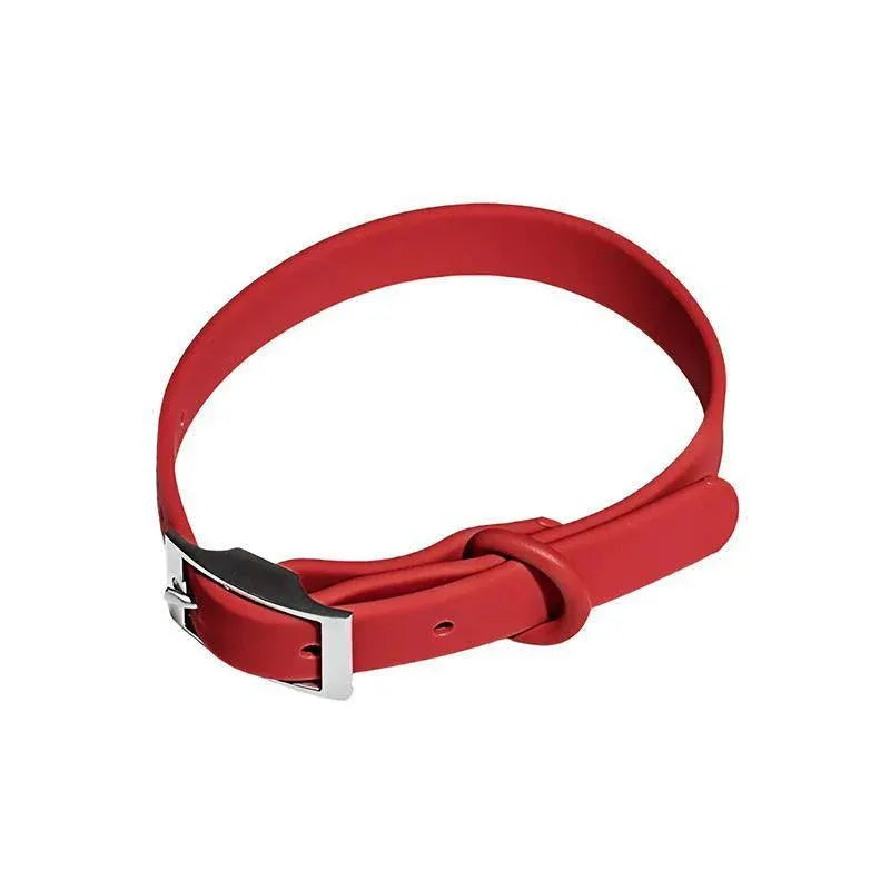 PVC Dog Collar Working Dog Kennels Waterproof Soft Adjustable for Pets L Size - Red