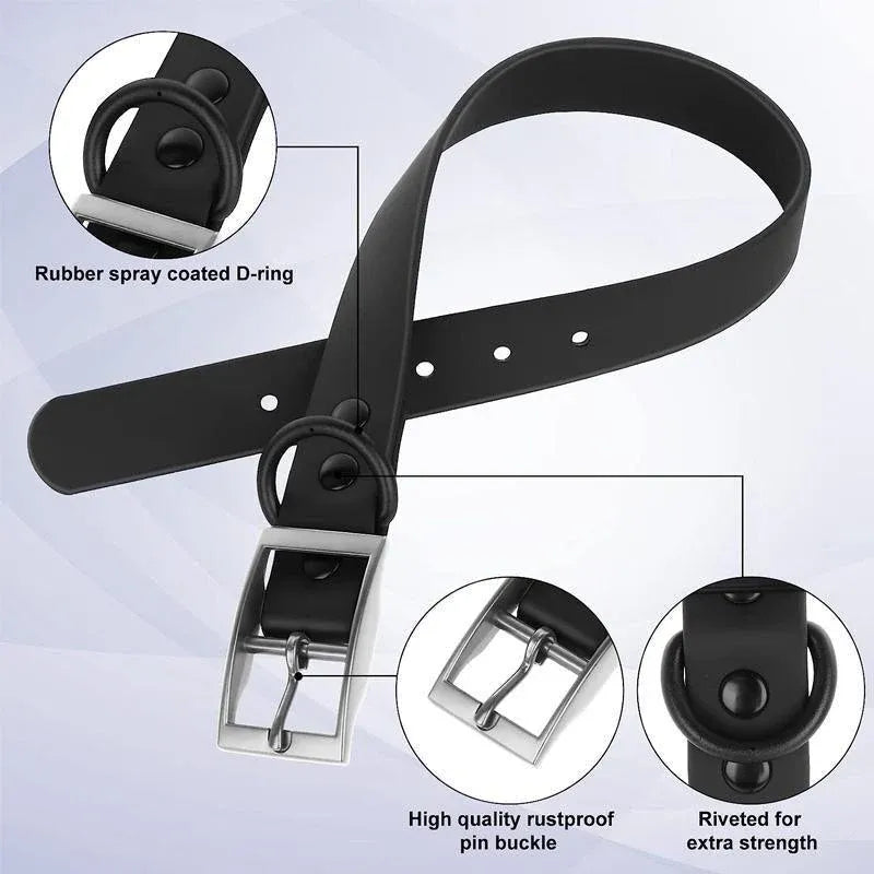 PVC Dog Collar Working Dog Kennels Waterproof Soft Adjustable for Pets L Size - Red
