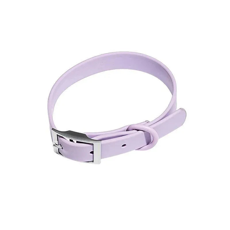 PVC Dog Collar Working Dog Kennels Waterproof Soft Adjustable for Pets M Size - Purple