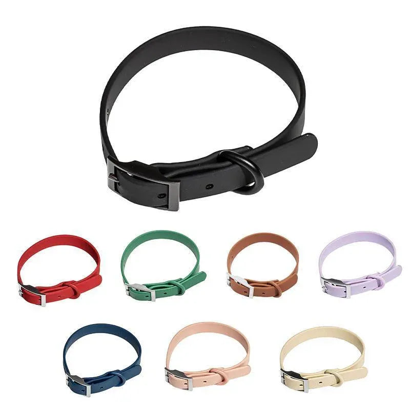PVC Dog Collar Working Dog Kennels Waterproof Soft Adjustable for Pets M Size - Purple