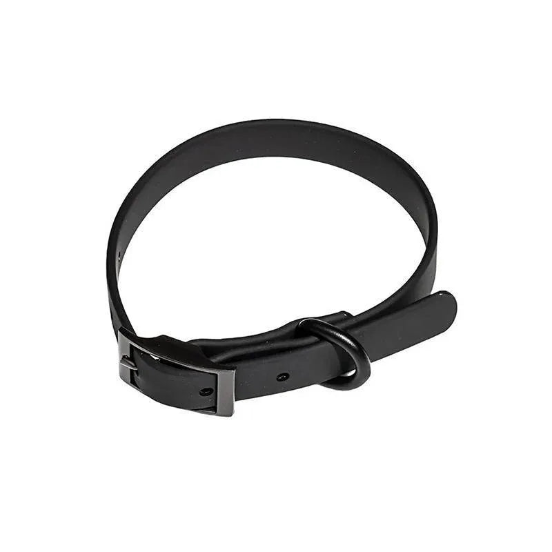 PVC Dog Collar Working Dog Kennels Waterproof Soft Adjustable for Pets M Size - Black