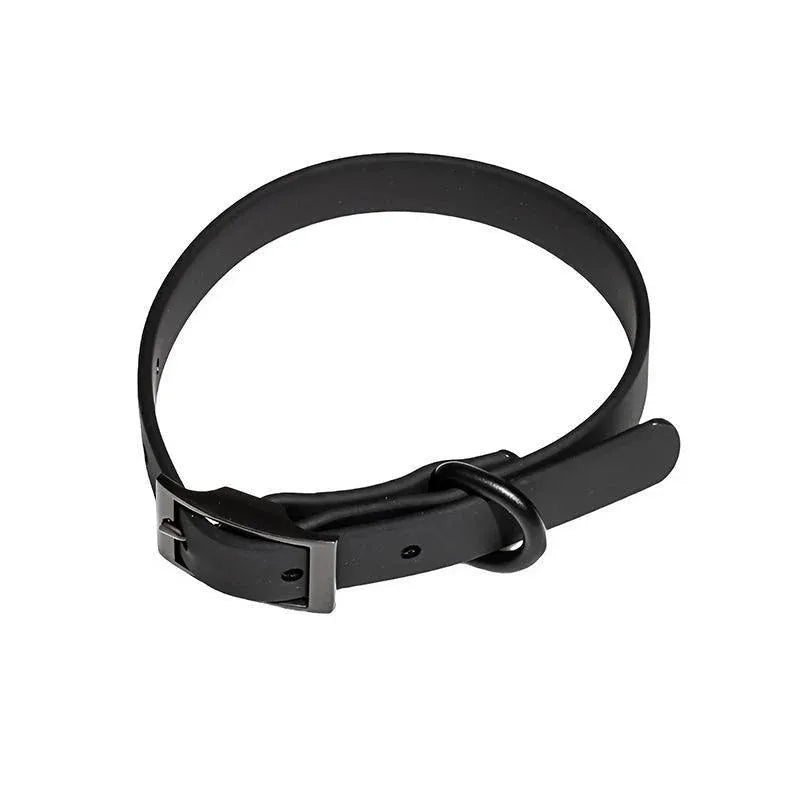 PVC Dog Collar Working Dog Kennels Waterproof Soft Adjustable for Pets L Size - Black