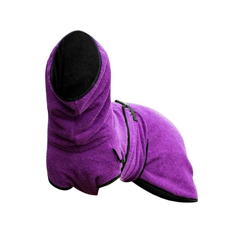 Dog Puppy HoodiesJacket Solid Coat Pet Winter Soft Warm Clothes S-5XL Purple - 2XL
