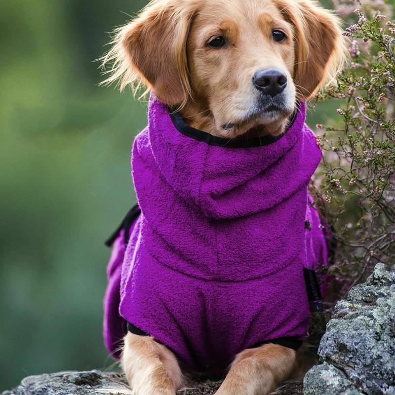 Dog Puppy Hoodies Jacket Solid Coat Pet Winter Soft Warm Clothes S-5XL Lake Blue - L