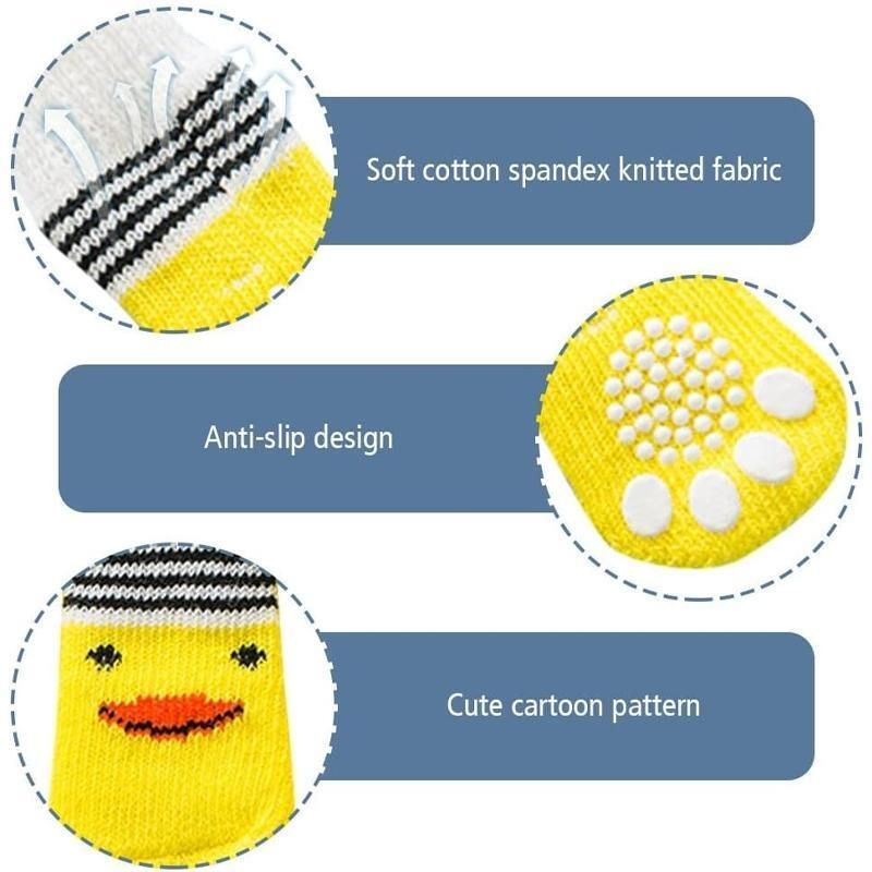Dog Socks Non-Slip Grip Slip Anti-Slip - Puppy Cat Pet Shoes Slippers S Size - Yellow ducklings