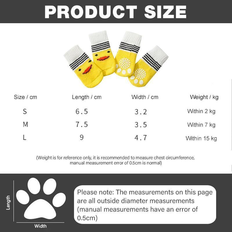Non Slip Pet Socks for Dogs and Cats Knitted Paw Protector with Grips L Size - Water green ripples
