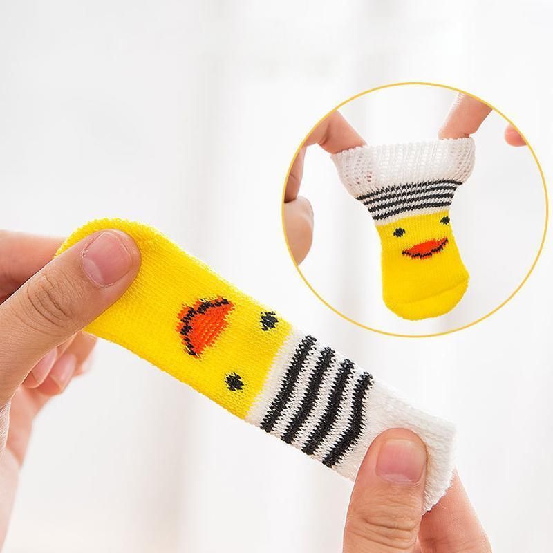 Non Slip Pet Socks for Dogs and Cats Knitted Paw Protector with Grips L Size - Water green ripples