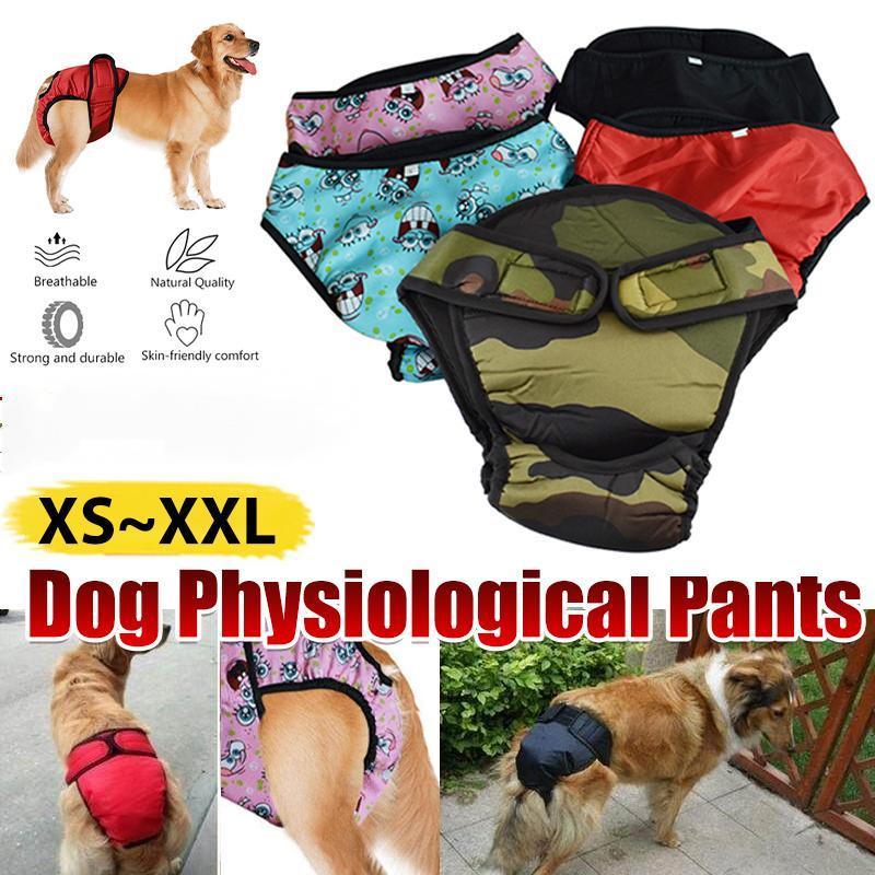 Washable Female Pet Dog Cat Nappy Diaper Physiological Pants Panties Underwear Red - S