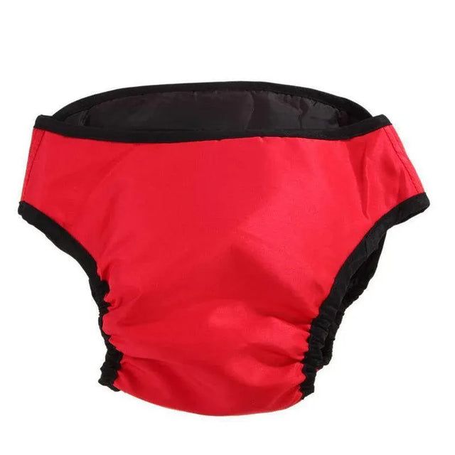 Washable Female Pet Dog Cat Nappy Diaper Physiological Pants Panties Underwear Red - XL