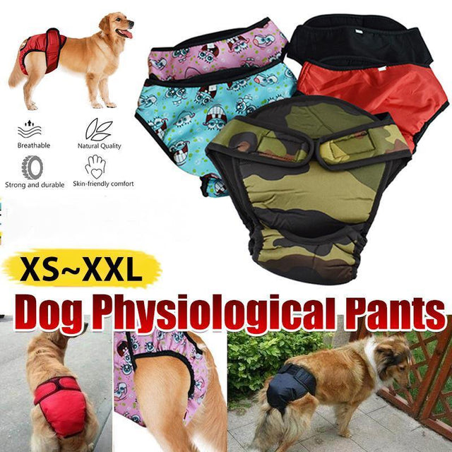 Washable Female Pet Dog Cat Nappy Diaper Physiological Pants Panties Underwear Pink - S