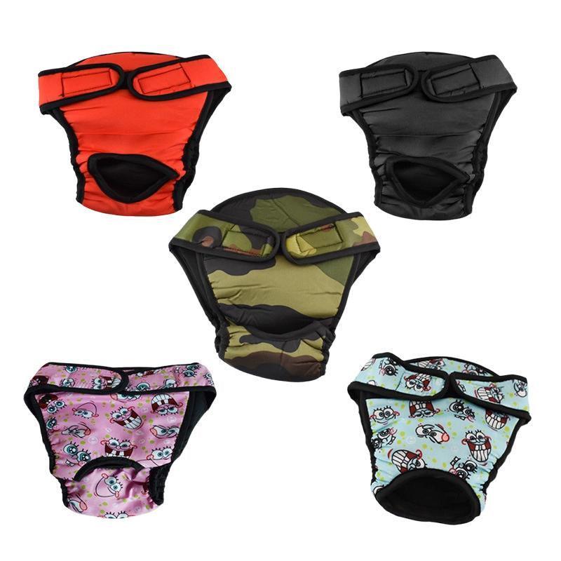 Washable Female Pet Dog Cat Nappy Diaper Physiological Pants Panties Underwear Black - S